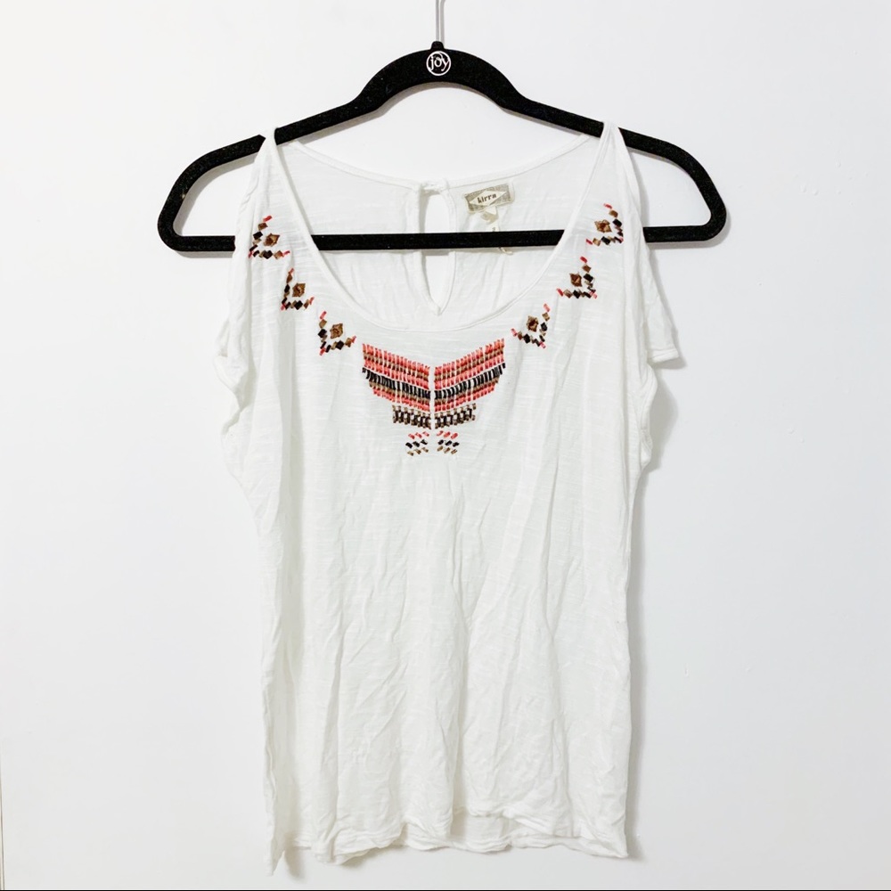 Kirra embroidered cold shoulder top